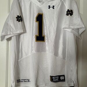 NWT- Under Armour Notre Dame Jersey #1 YXL